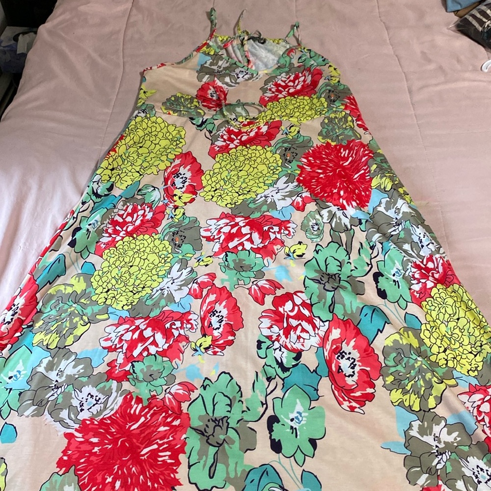 Colorful floral maxi dress